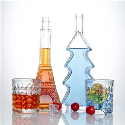 エンボス酒ガラスびん