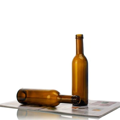 ワイン用の茶色の375mlガラスボトル